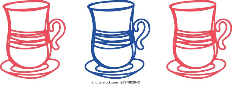 Coffee cup Cappuccino Linear drawing ink	
