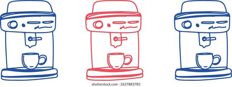 Coffee cup Cappuccino Linear drawing ink	
