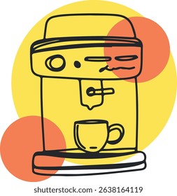 Coffee cup Cappuccino Linear drawing ink	
