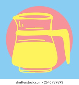 Taza de café Cappuccino Tinta de dibujo lineal	
