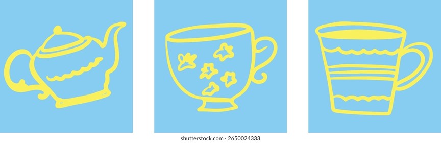 Coffee cup Cappuccino Linear drawing ink	

