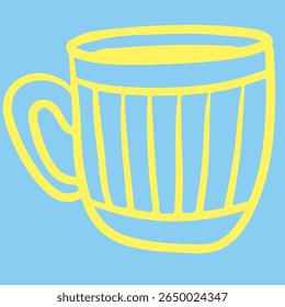 Coffee cup Cappuccino Linear drawing ink	

