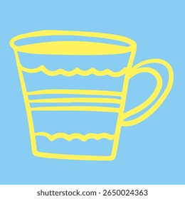 Taza de café Cappuccino Tinta de dibujo lineal	


