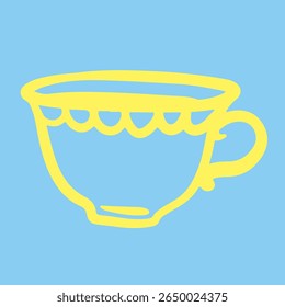 Coffee cup Cappuccino Linear drawing ink	

