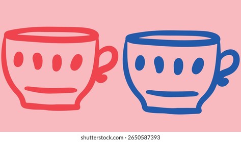 Coffee cup Cappuccino Linear drawing ink	

