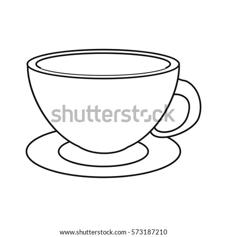 coffee cup cappuccino plate thin line