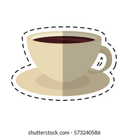 coffee cup cappuccino plate-cut line