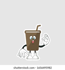coffee cup cartoon characters design with expression. you can use for stickers, pins or patches