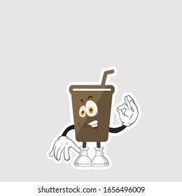 coffee cup cartoon characters design with expression. you can use for stickers, pins or patches