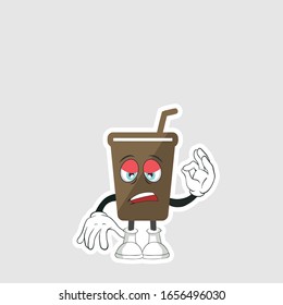 coffee cup cartoon characters design with expression. you can use for stickers, pins or patches
