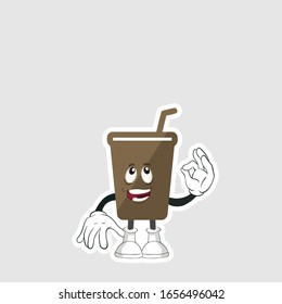 coffee cup cartoon characters design with expression. you can use for stickers, pins or patches