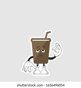 coffee cup cartoon characters design with expression. you can use for stickers, pins or patches