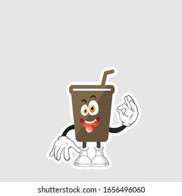 coffee cup cartoon characters design with expression. you can use for stickers, pins or patches