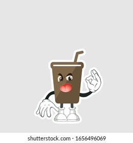 coffee cup cartoon characters design with expression. you can use for stickers, pins or patches