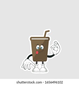 coffee cup cartoon characters design with expression. you can use for stickers, pins or patches