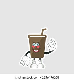 coffee cup cartoon characters design with expression. you can use for stickers, pins or patches