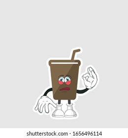 coffee cup cartoon characters design with expression. you can use for stickers, pins or patches