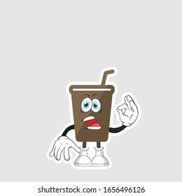 coffee cup cartoon characters design with expression. you can use for stickers, pins or patches