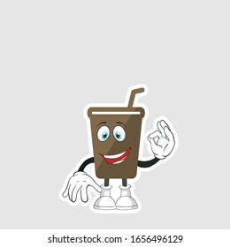 coffee cup cartoon characters design with expression. you can use for stickers, pins or patches