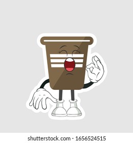 coffee cup cartoon characters design with expression. you can use for stickers, pins or patches