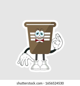coffee cup cartoon characters design with expression. you can use for stickers, pins or patches