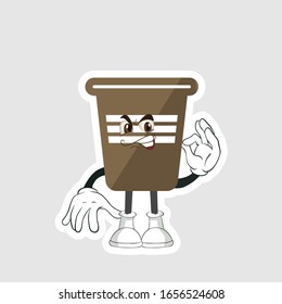 coffee cup cartoon characters design with expression. you can use for stickers, pins or patches