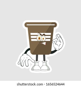 dibujos animados de café con expresión. puede usarse para pegatinas, pasadores o parches