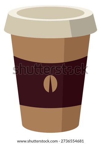 Coffee cup cartoon icon. Takeaway hot drink 