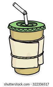 coffee cup / cartoon vector and illustration, hand drawn style, isolated on white background.