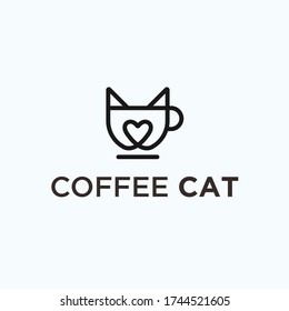 logo del café gato. icono de café