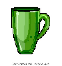 coffee cup ceramic game pixel art retro vector. bit coffee cup ceramic. old vintage illustration