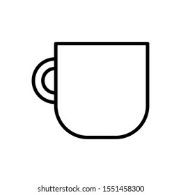 coffee cup ceramic handle icon on white background vector illustration thick line