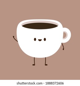 Coffee Cup Character Design. Cartoon Vector.