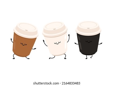 Coffee cup character design. Coffee cup vector.