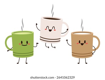 Coffee cup character design. Coffee cup vector.