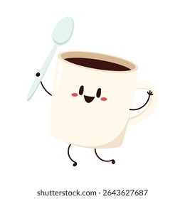 Coffee cup character design. Coffee cup vector.