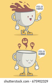Coffee cup character. Vector illustration
