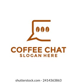 Coffee Cup Chat logo design, Cafe logo design template