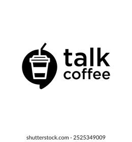 Kaffeetasse Chat-Logo. Happy-Drink-Design-Symbol