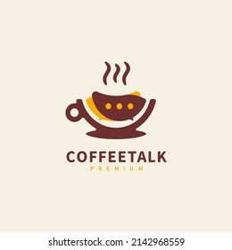 Coffee cup chat talk logo design for your coffee shop business or for all your ideas