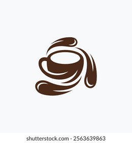 coffee cup and chocolate drop logo