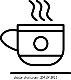 Coffee Cup with circle Outline Vector Icon Design
