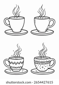 coffee cup clean line art simple design for decor