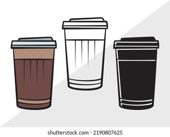 Ilustración de vectores impresos SVG de Coffee Cup Clipart SVG