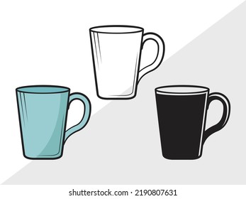 Coffee Cup Clipart SVG Printable Vector Illustration