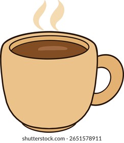 Coffee cup clipart with warm coffee in it.