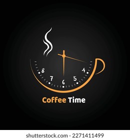 coffee cup clock time concept background