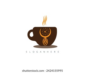 concepto de tiempo de reloj de taza de café 