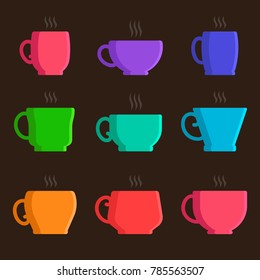 Coffee Cup Collection Vector Flat Style