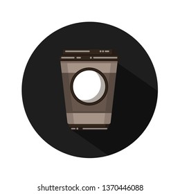 Coffee cup color brown, one piece, background gray